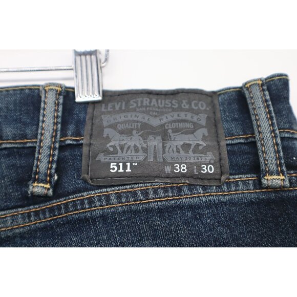 Levis 511 Mens Slim Fit Jeans W38 L30 Dark Wash Denim - Picture 5 of 15